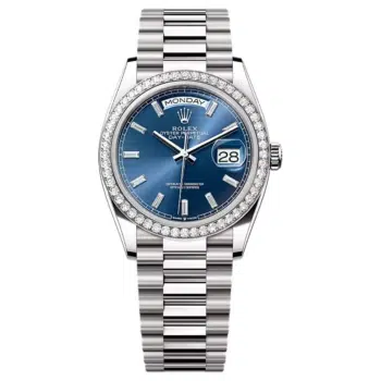 Rolex Day-Date 128349RBR-0051 Bright Blue Dial 36 MM President Bracelet