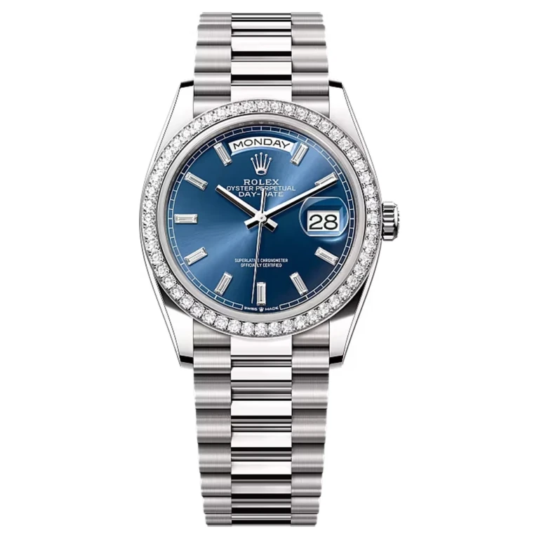 Rolex Day-Date 128349RBR-0051 Bright Blue Dial 36 MM President Bracelet
