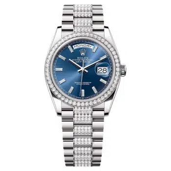 Rolex Day-Date 128349RBR-0052 Bright Blue Dial 36 MM President Bracelet
