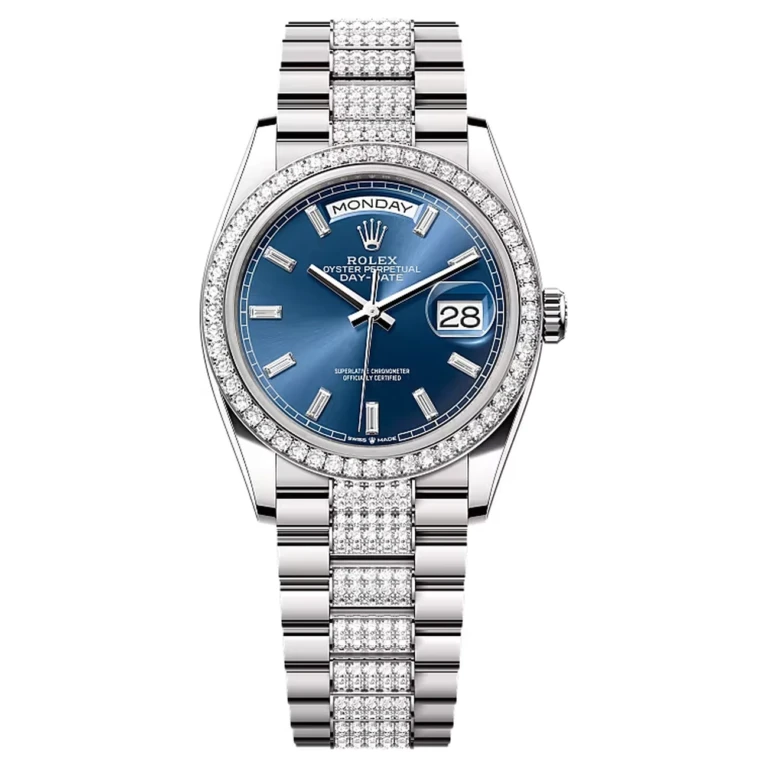 Rolex Day-Date 128349RBR-0052 Bright Blue Dial 36 MM President Bracelet