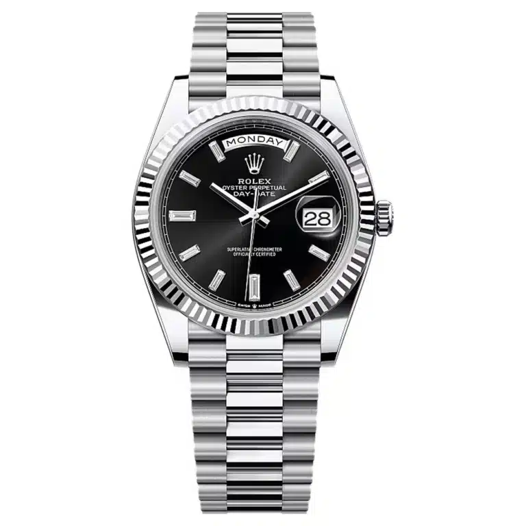Rolex Day-Date 228236-0004 Bright Black Dial 40 MM President Bracelet