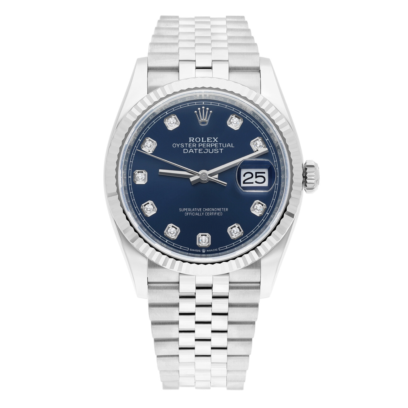 Rolex Datejust 126234-0037 36mm Blue Diamond Dial Stainless Steel Watch 2025