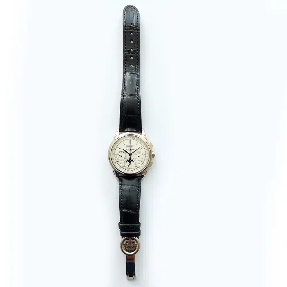 Patek Philippe Grand Complications 5270G-013 41mm Chronograph Perpetual Calendar White Dial Leather Strap White Gold Watch – image 3