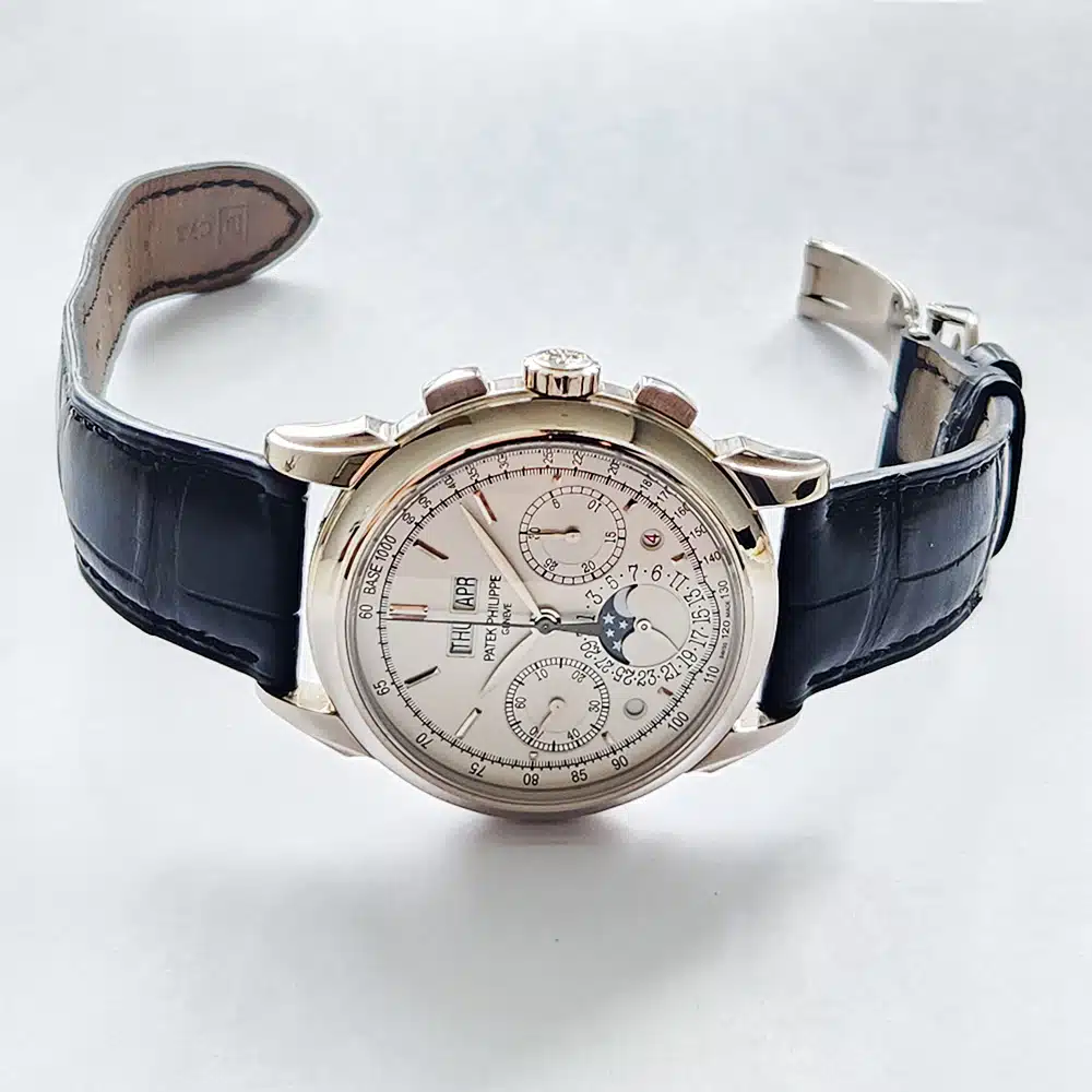 Patek Philippe Grand Complications 5270G-013 41mm Chronograph Perpetual Calendar White Dial Leather Strap White Gold Watch – image 4