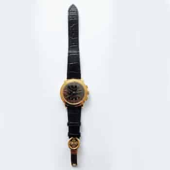 Patek Philippe Complications 5070J-001 42mm Black Dial Brown Strap Yellow Gold Watch