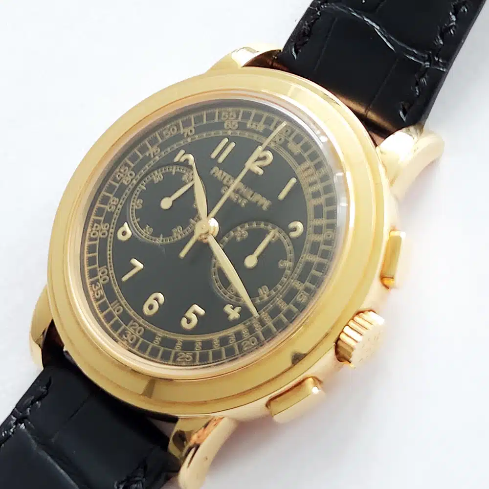Patek Philippe Complications 5070J-001 42mm Black Dial Brown Strap Yellow Gold Watch – image 3