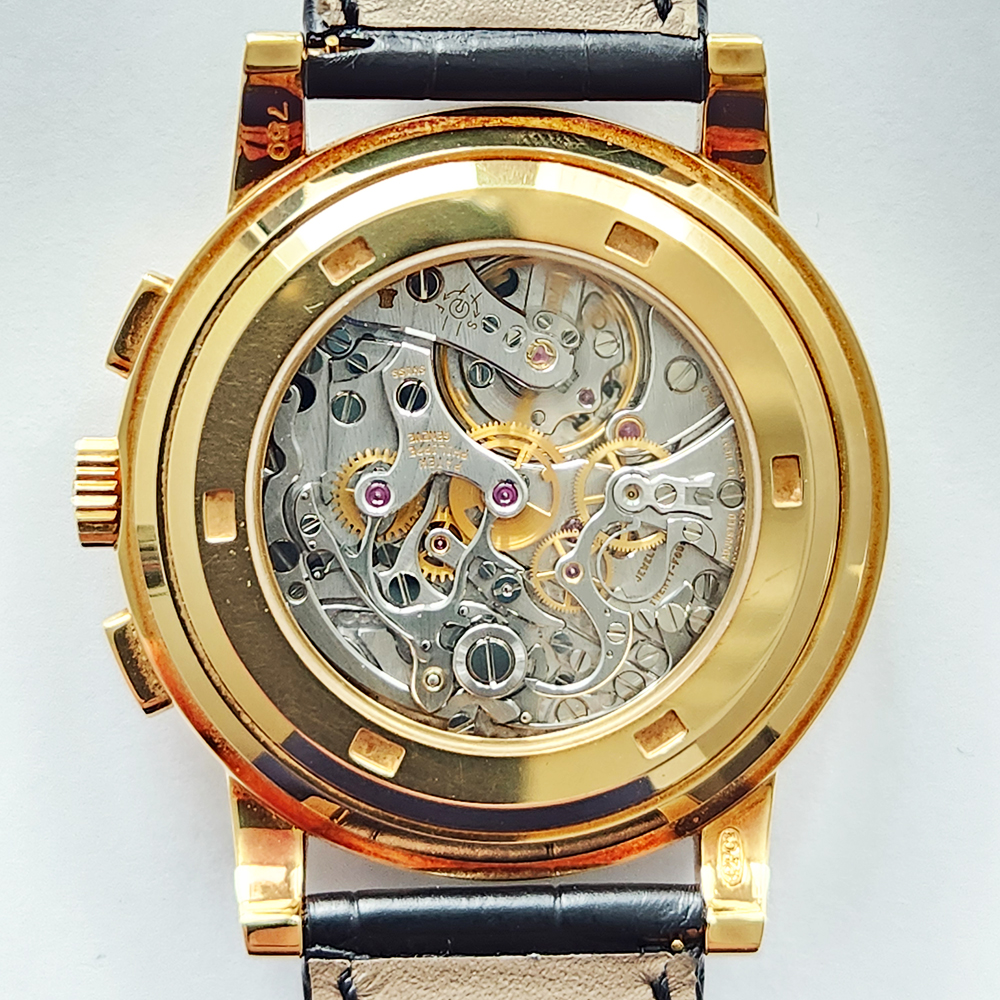 Patek Philippe Complications 5070J-001 42mm Black Dial Brown Strap Yellow Gold Watch