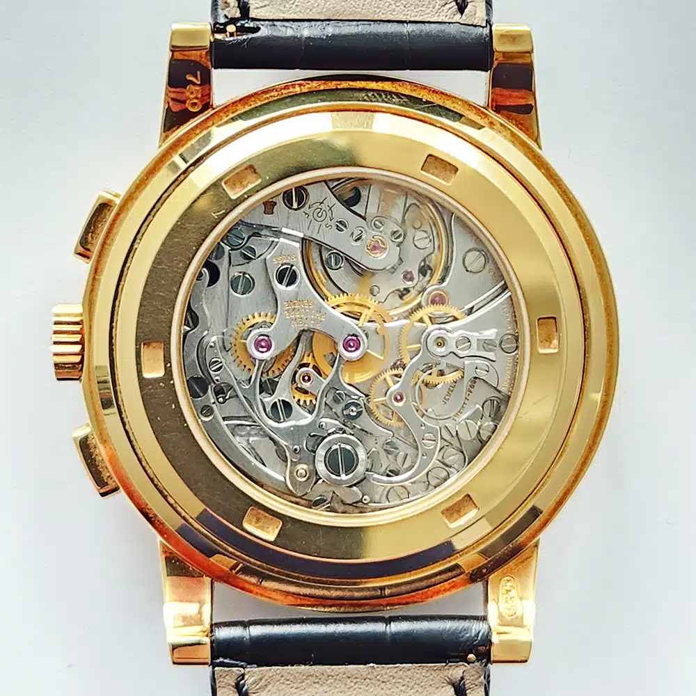 Patek Philippe Complications 5070J-001 42mm Black Dial Brown Strap Yellow Gold Watch – image 4
