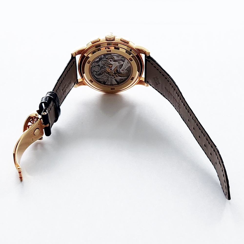 Patek Philippe Complications 5070J-001 42mm Black Dial Brown Strap Yellow Gold Watch