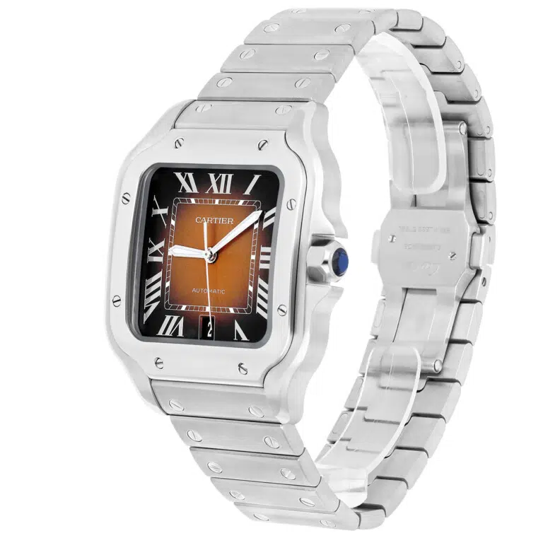 Cartier Santos WSSA0064 2025 39.8mm Stainless Steel Brown Sunray Dial Watch – image 2