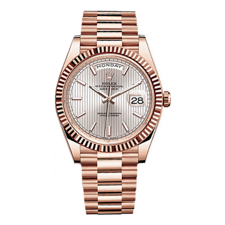 Rolex Day-Date 228235-0005 40mm Grey Dial President Bracelet Everose Gold Watch