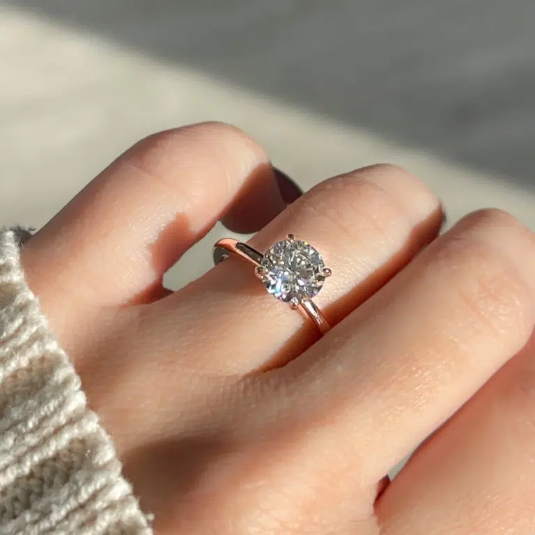 14kt white gold diamond ring 2.50 center round natural diamond