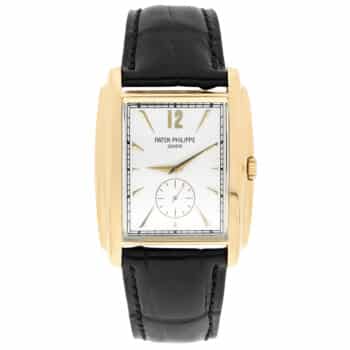 Patek Philippe Gondolo 5124J-001 Black Leather Silver Yellow Gold Dial Watch – alternate view