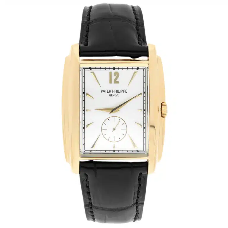 Patek Philippe Gondolo 5124J-001 Black Leather Silver Yellow Gold Dial Watch – image 2