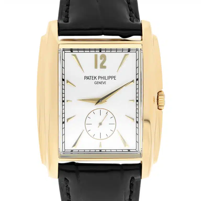 Patek Philippe Gondolo 5124J-001 Black Leather Silver Yellow Gold Dial Watch – image 3