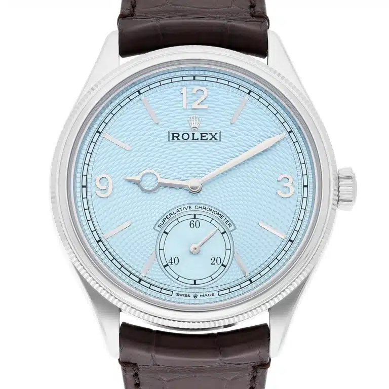 Rolex 1908 - 52506-0002 Ice Blue Dial Alligator Leather Strap Platinum Watch 2025 – image 3