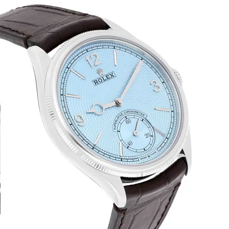 Rolex 1908 - 52506-0002 Ice Blue Dial Alligator Leather Strap Platinum Watch 2025 – image 5