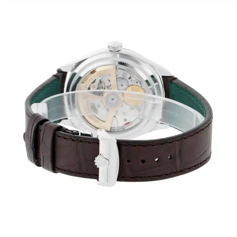 Rolex 1908 - 52506-0002 Ice Blue Dial Alligator Leather Strap Platinum Watch 2025 – image 8