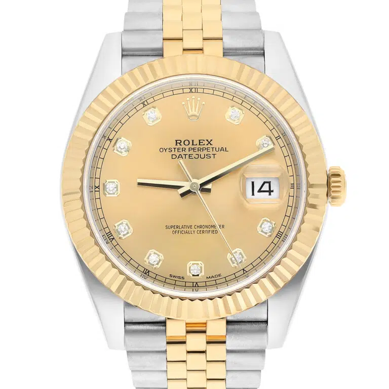 Rolex Datejust 126333 41 Fluted Bezel Champagne Diamond Dial Jubilee Bracelet Two Tone Watch – image 2