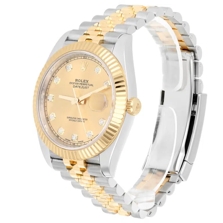 Rolex Datejust 126333 41 Fluted Bezel Champagne Diamond Dial Jubilee Bracelet Two Tone Watch – image 5