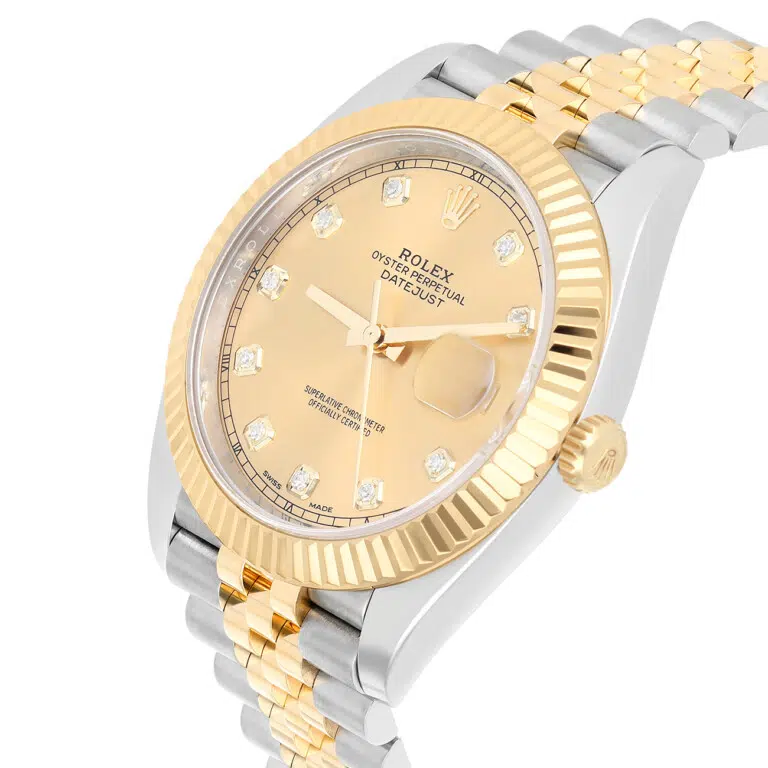 Rolex Datejust 126333 41 Fluted Bezel Champagne Diamond Dial Jubilee Bracelet Two Tone Watch – image 6