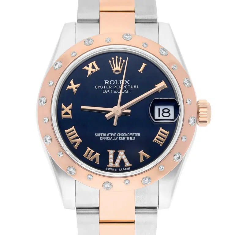 Rolex Ladies Datejust 178341 31mm Dark Blue Dial Scattered Diamond Bezel Oyster Band Steel/Rose Gold Watch – image 2