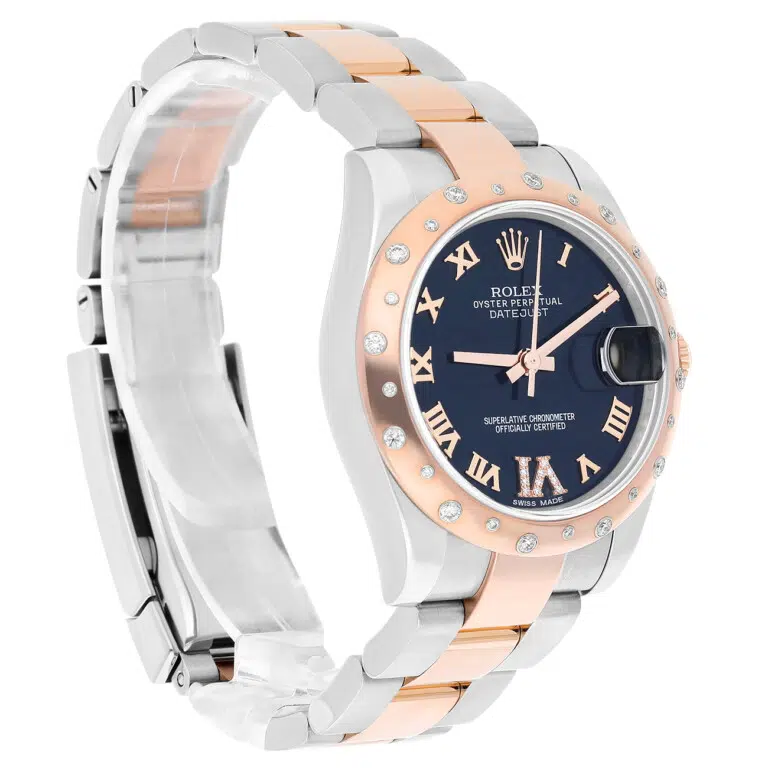 Rolex Ladies Datejust 178341 31mm Dark Blue Dial Scattered Diamond Bezel Oyster Band Steel/Rose Gold Watch – image 3