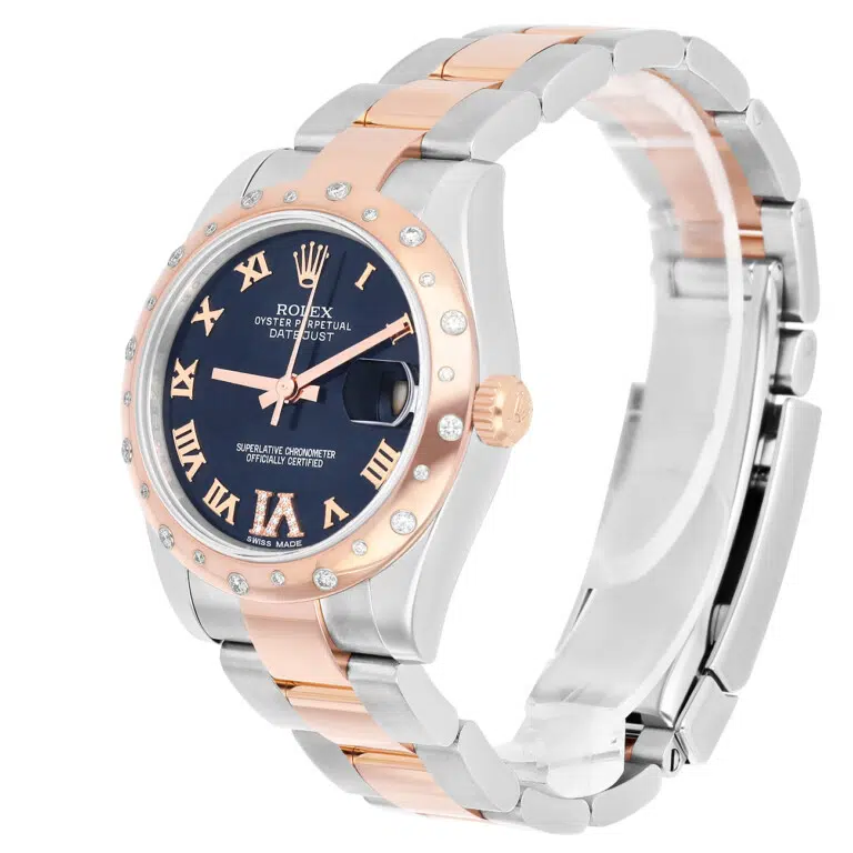 Rolex Ladies Datejust 178341 31mm Dark Blue Dial Scattered Diamond Bezel Oyster Band Steel/Rose Gold Watch – image 5