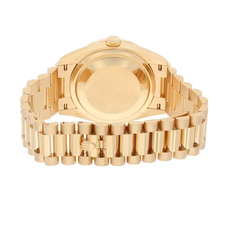Rolex Day-Date 128348RBR-0035 2024 Yellow Gold Diamond Bezel Green Diamond Dial Watch – image 8