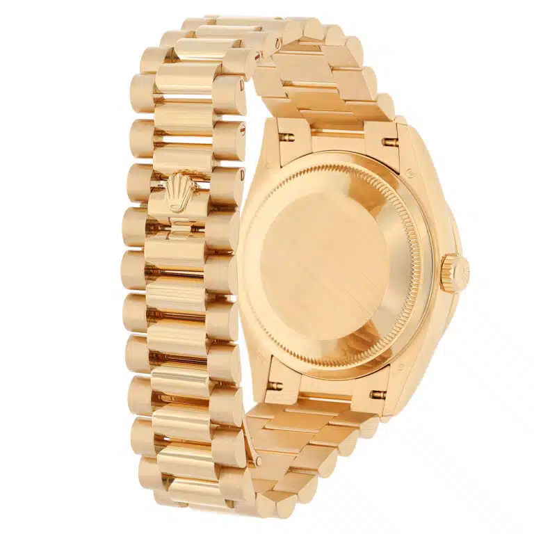 Rolex Day-Date 128348RBR-0035 2024 Yellow Gold Diamond Bezel Green Diamond Dial Watch – image 9