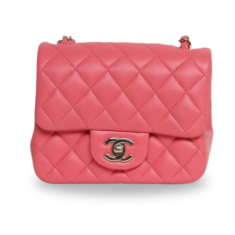 Chanel - Lambskin Quilted Mini Square Flap Pink (Pre-Owned)