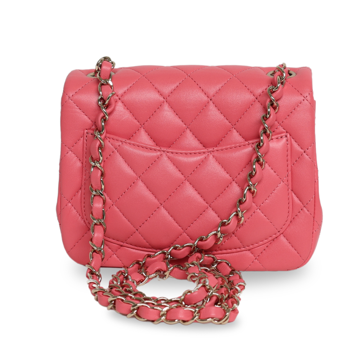 Chanel - Lambskin Quilted Mini Square Flap Pink (Pre-Owned)