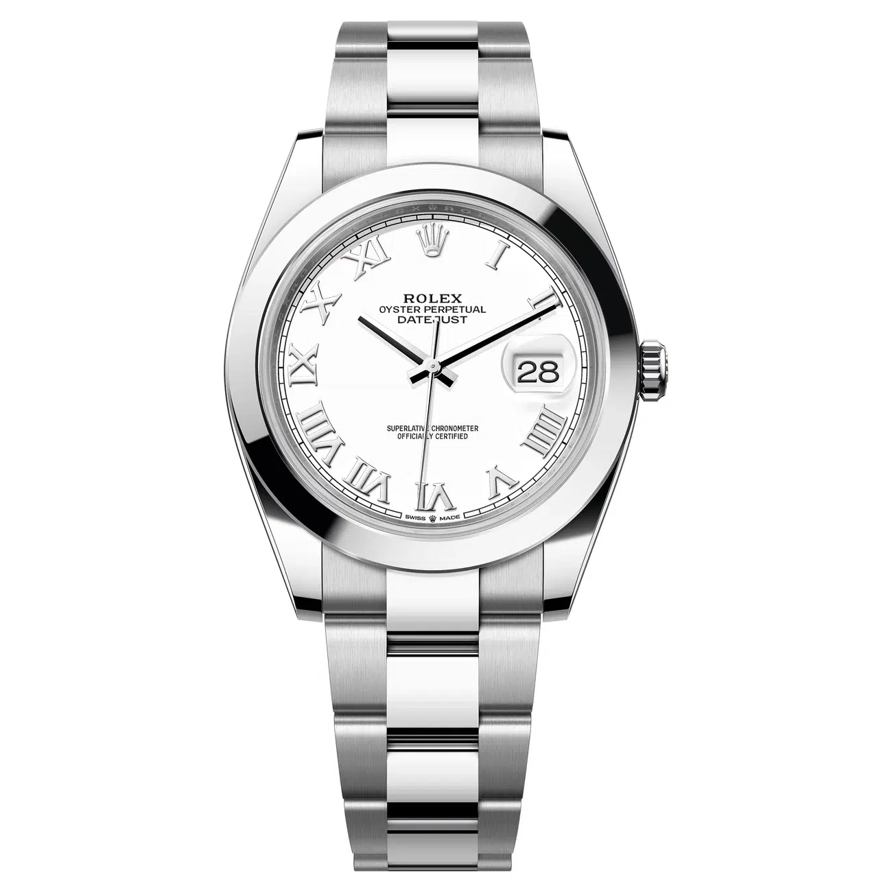 Rolex Datejust 126300-0015 41mm Stainless Steel Watch with White Roman Dial
