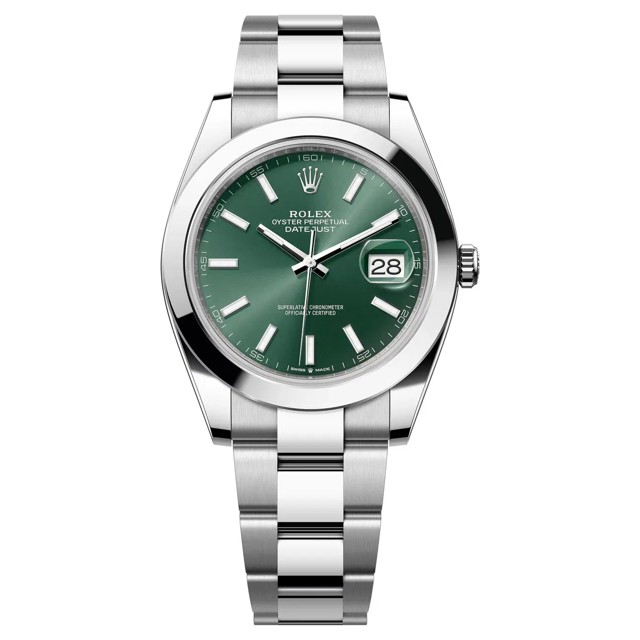 Rolex Datejust 126300-0019 Green Dial Stainless Steel Watch Oyster