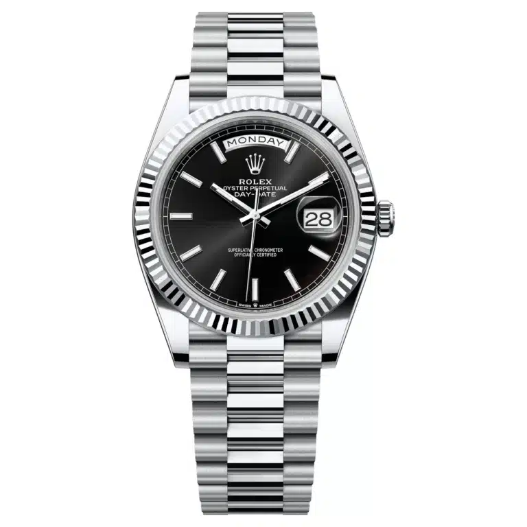 Rolex Day-Date 228236-0003 Bright Black Dial 40 MM President Bracelet