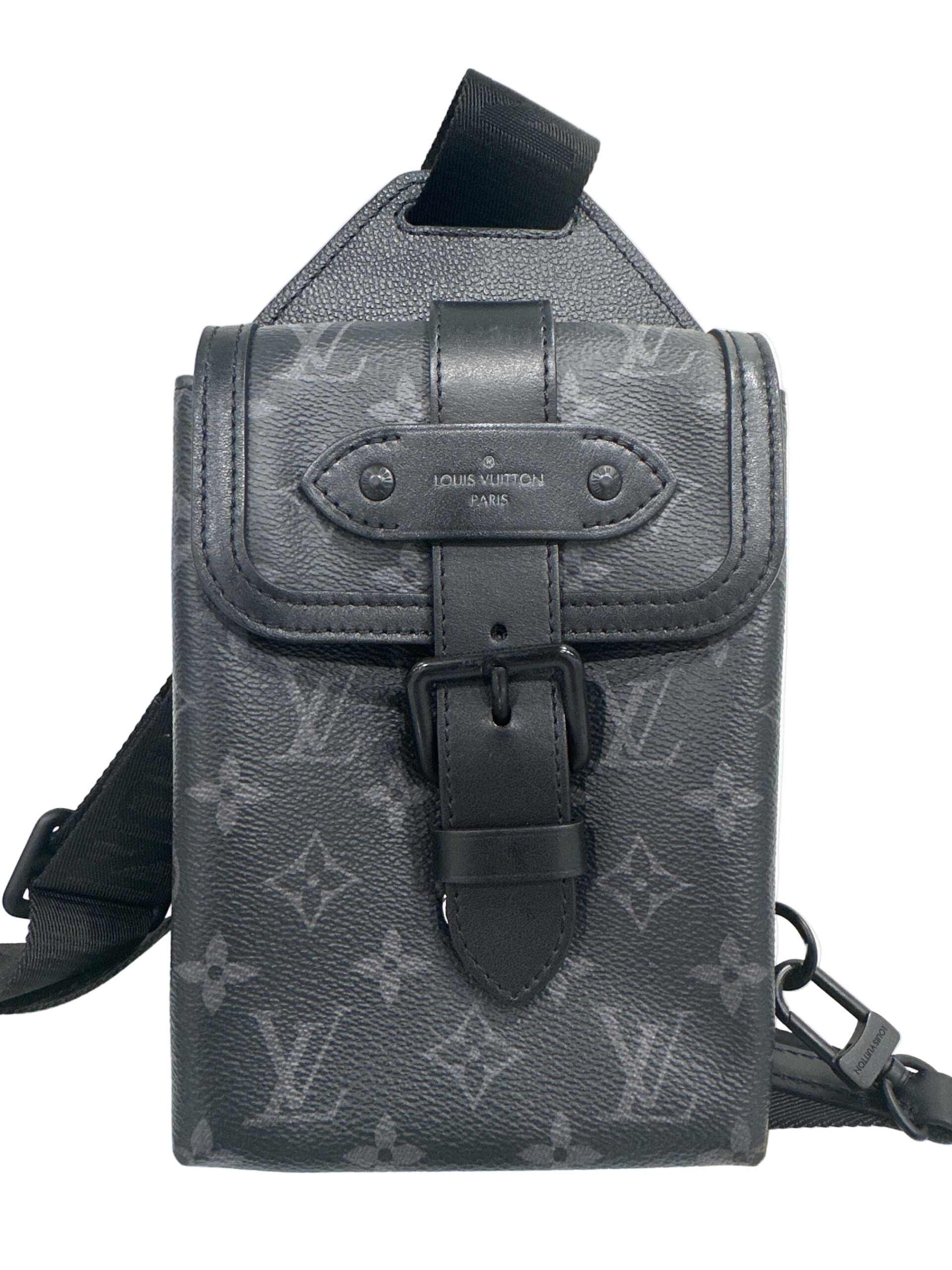 Louis Vuitton Monogram Eclipse Saumur Sling Black