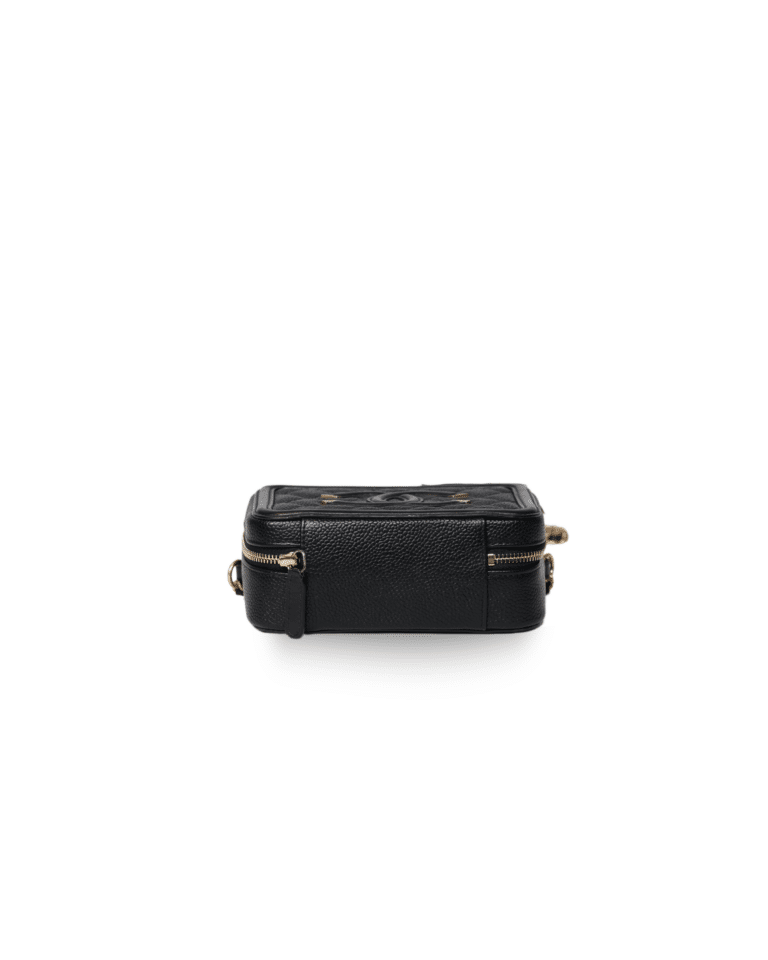 Chanel - Filigree Vanity Case Black Quilted Caviar Small - Image 5