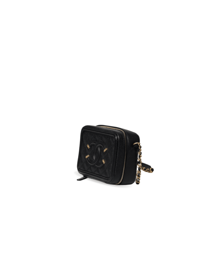 Chanel - Filigree Vanity Case Black Quilted Caviar Small - Image 3