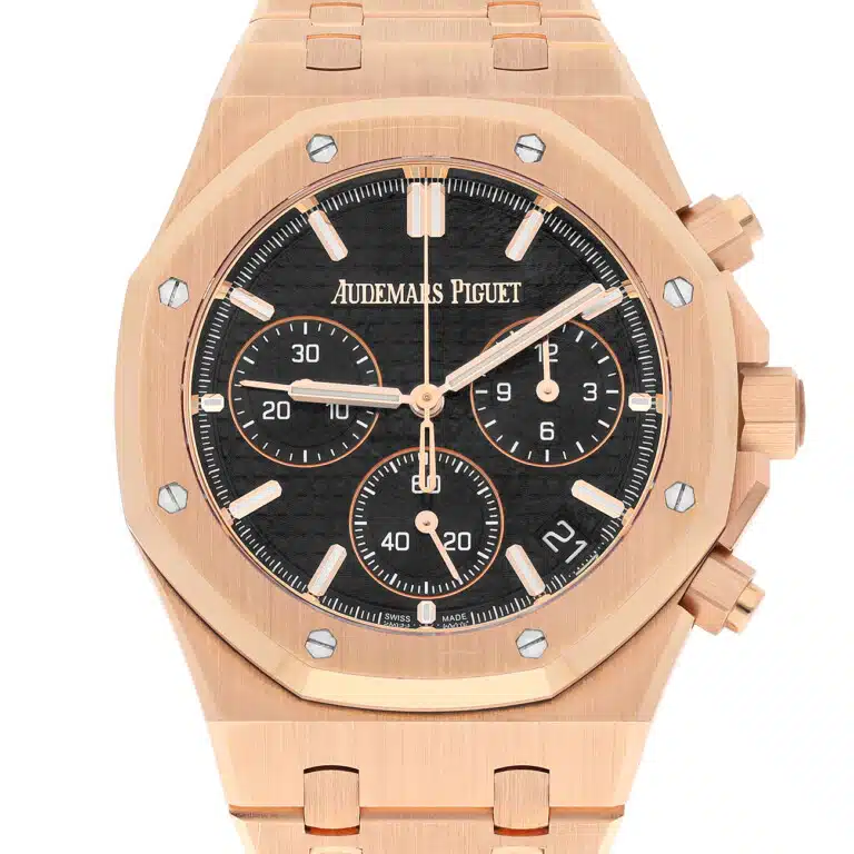 Audemars Piguet Royal Oak 26240OR.OO.1320OR.02 “50th Anniversary” 41mm Black Chronograph Dial Pink Gold Watch – image 3