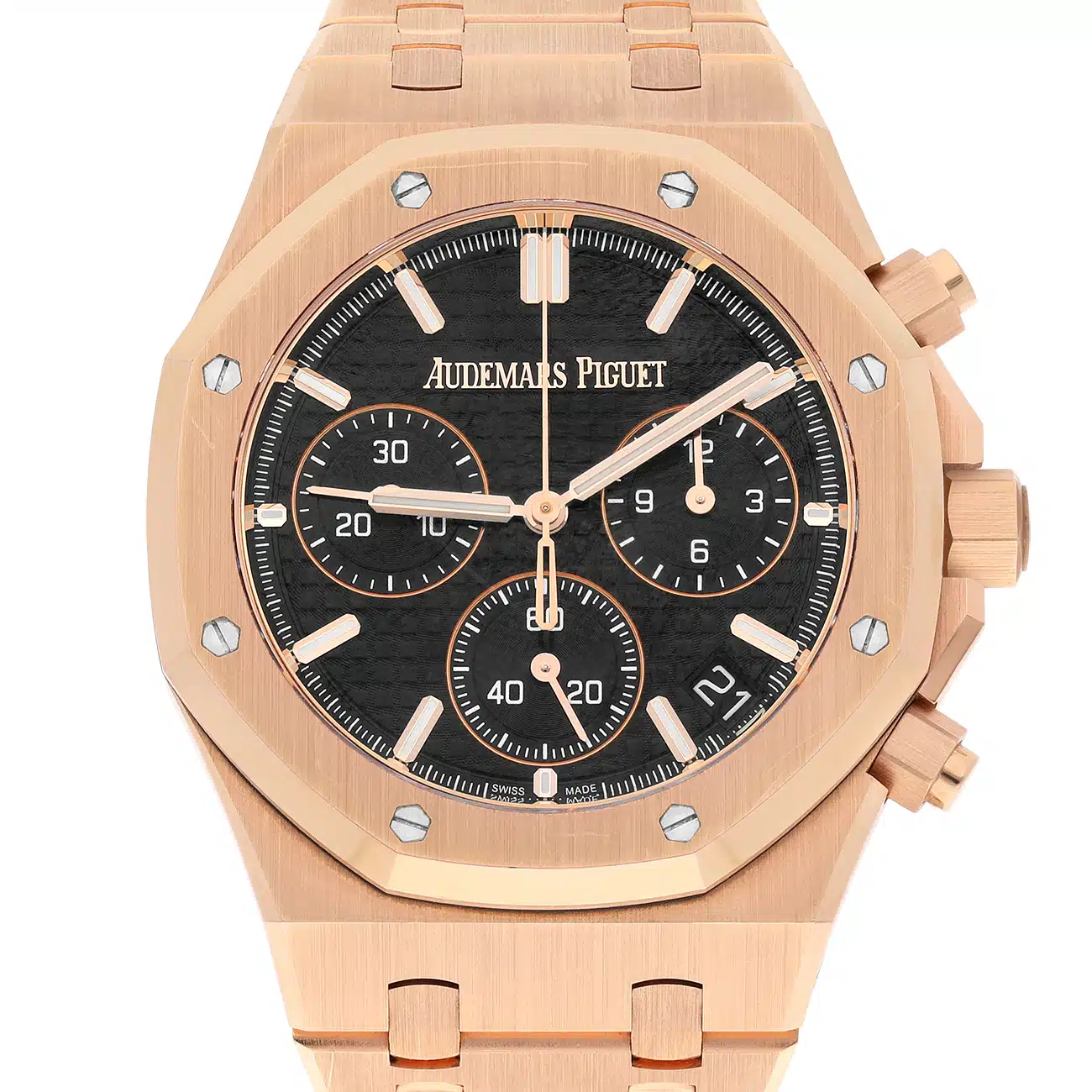 Audemars Piguet Royal Oak 26240OR.OO.1320OR.02 “50th Anniversary” 41mm Black Chronograph Dial Pink Gold Watch – image 3