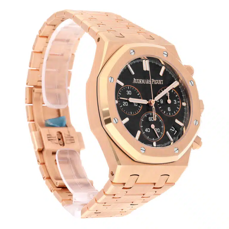 Audemars Piguet Royal Oak 26240OR.OO.1320OR.02 “50th Anniversary” 41mm Black Chronograph Dial Pink Gold Watch – image 4