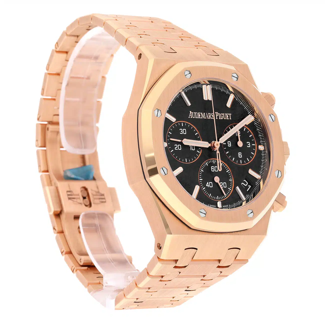 Audemars Piguet Royal Oak 26240OR.OO.1320OR.02 “50th Anniversary” 41mm Black Chronograph Dial Pink Gold Watch – image 4