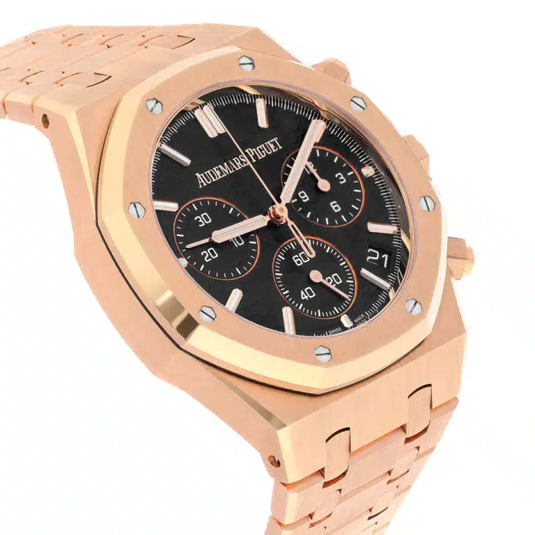 Audemars Piguet Royal Oak 26240OR.OO.1320OR.02 “50th Anniversary” 41mm Black Chronograph Dial Pink Gold Watch – image 5