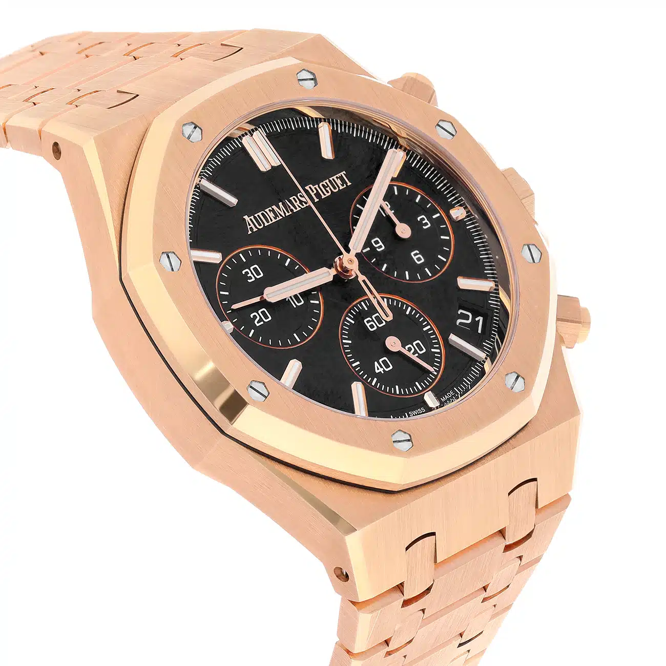 Audemars Piguet Royal Oak 26240OR.OO.1320OR.02 “50th Anniversary” 41mm Black Chronograph Dial Pink Gold Watch – image 5