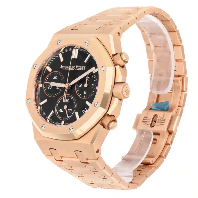 Audemars Piguet Royal Oak 26240OR.OO.1320OR.02 “50th Anniversary” 41mm Black Chronograph Dial Pink Gold Watch – image 6
