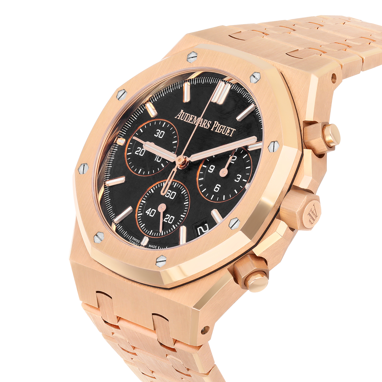 Audemars Piguet Royal Oak 26240OR.OO.1320OR.02 "50th Anniversary" 41mm Black Chronograph Dial Pink Gold Watch