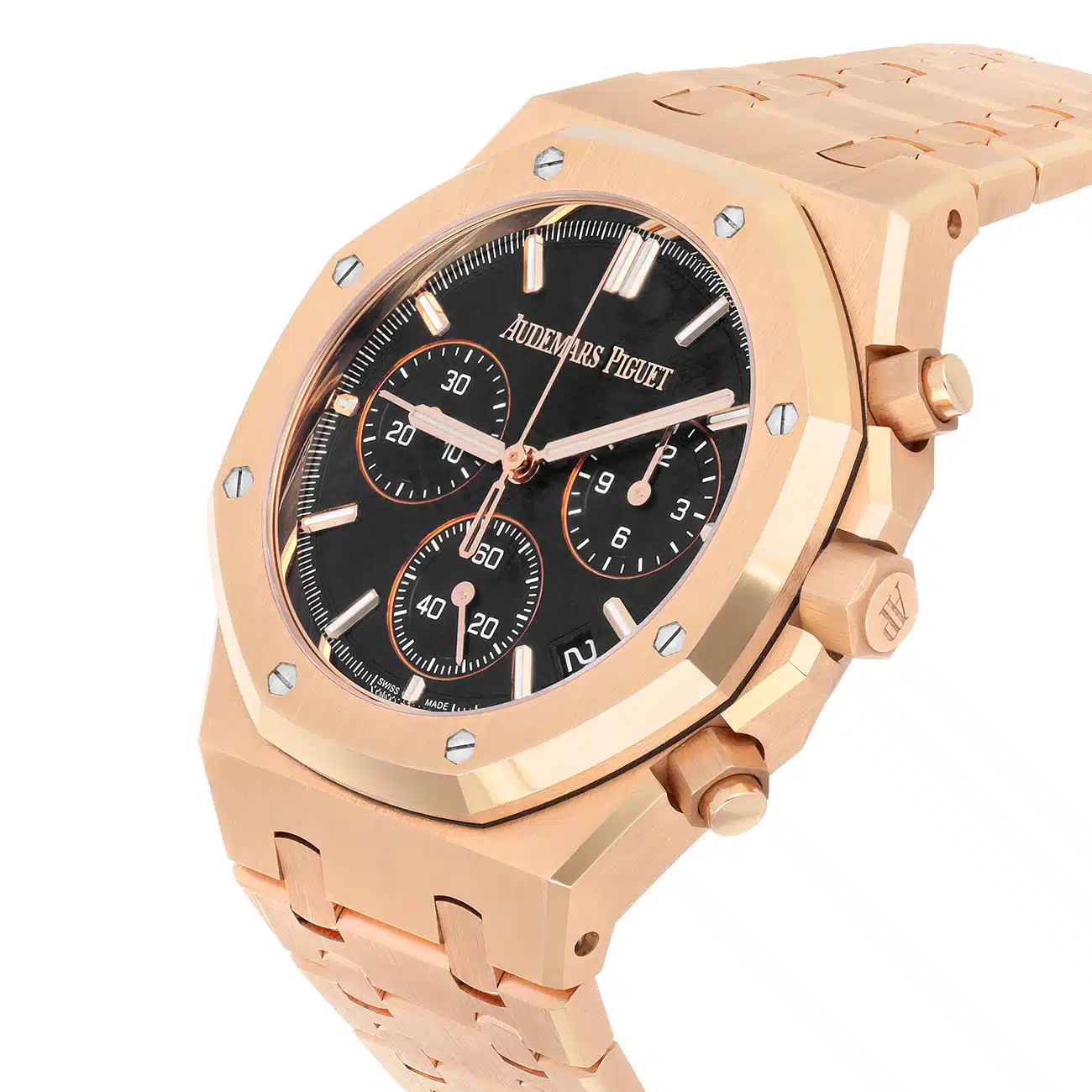 Audemars Piguet Royal Oak 26240OR.OO.1320OR.02 “50th Anniversary” 41mm Black Chronograph Dial Pink Gold Watch – image 7