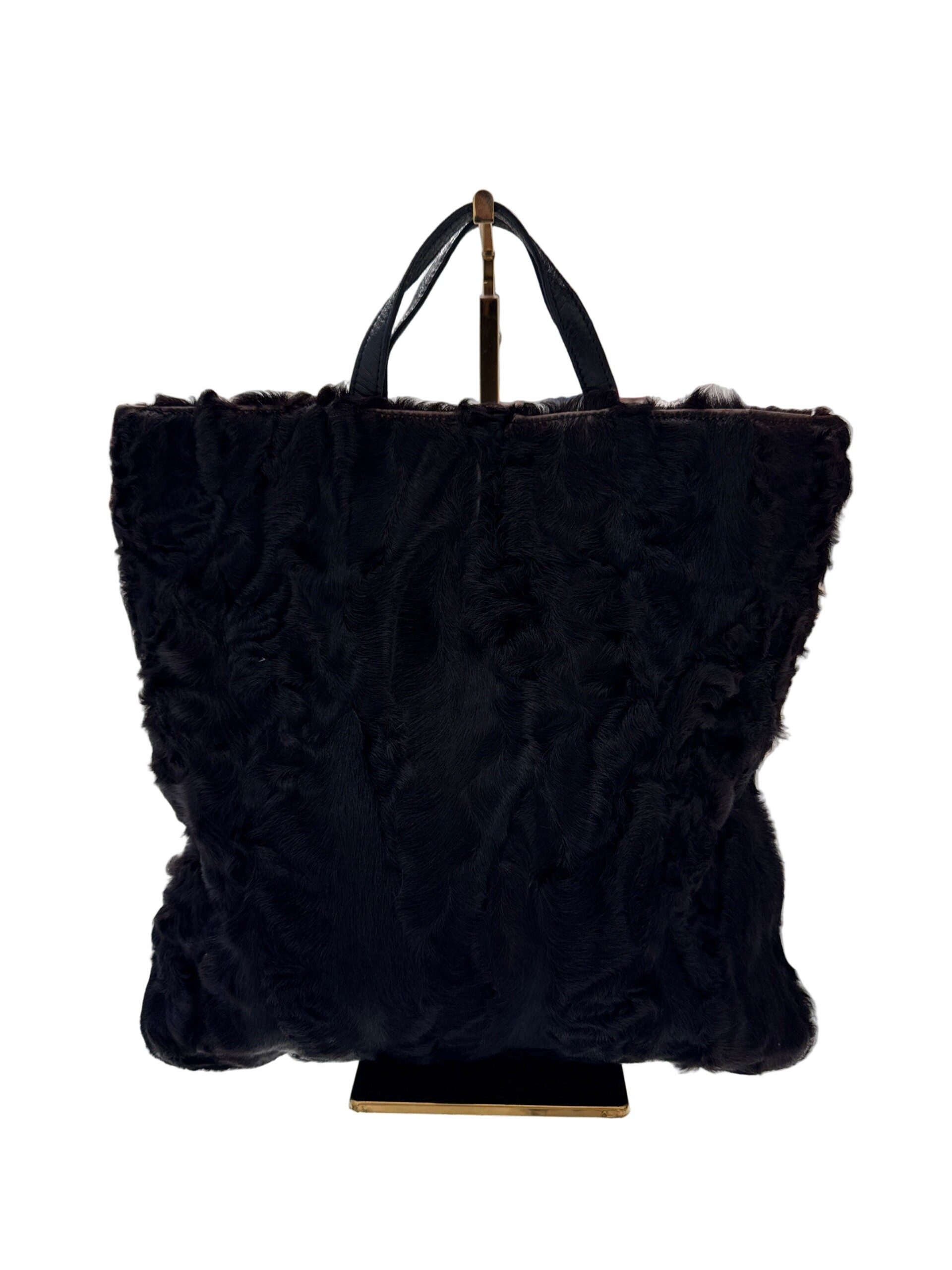Loewe Black Fur Tote Bag