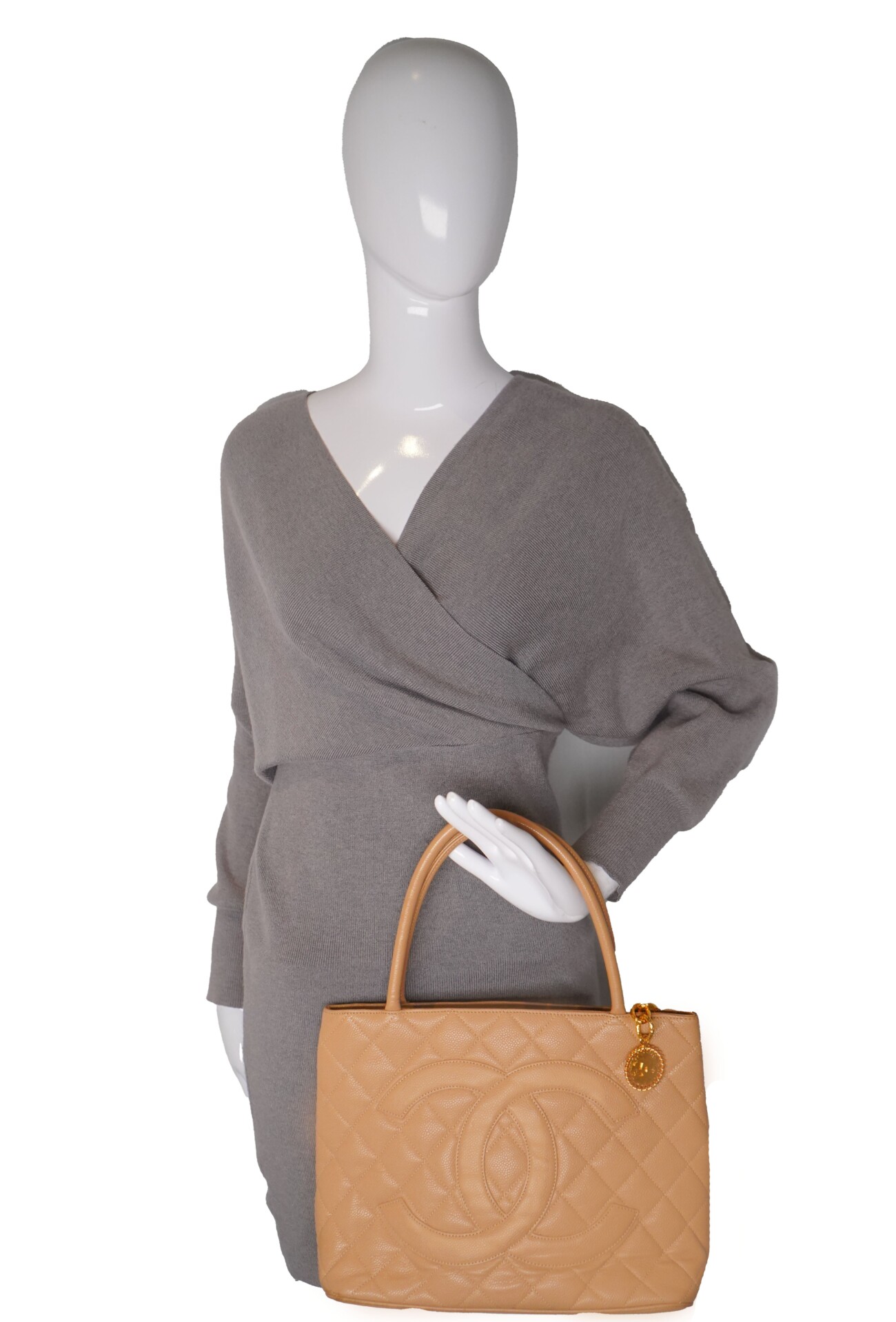 Chanel Tote Tan Medallion