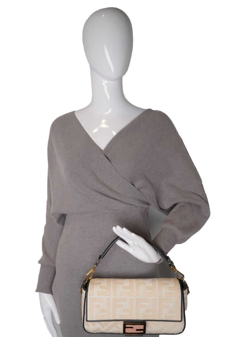 Fendi Canvas Baguette FF Embroidery - Image 7